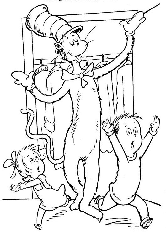 Plansa de colorat cu Cat in the hat 59 59
